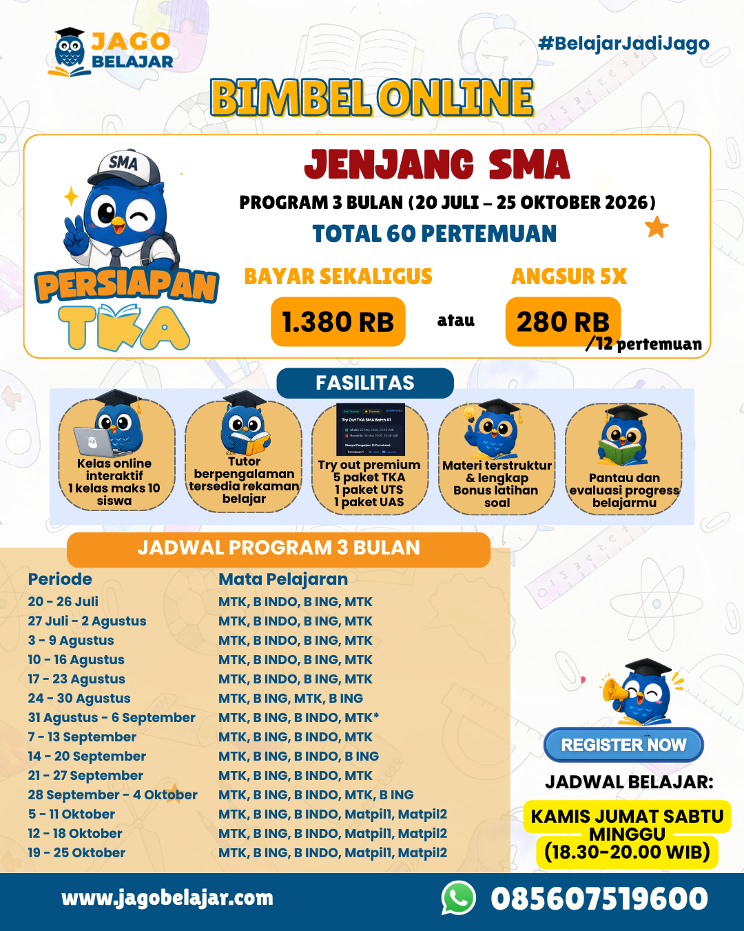 Persiapan TKA SMA - Reguler (Bayar Bulanan)